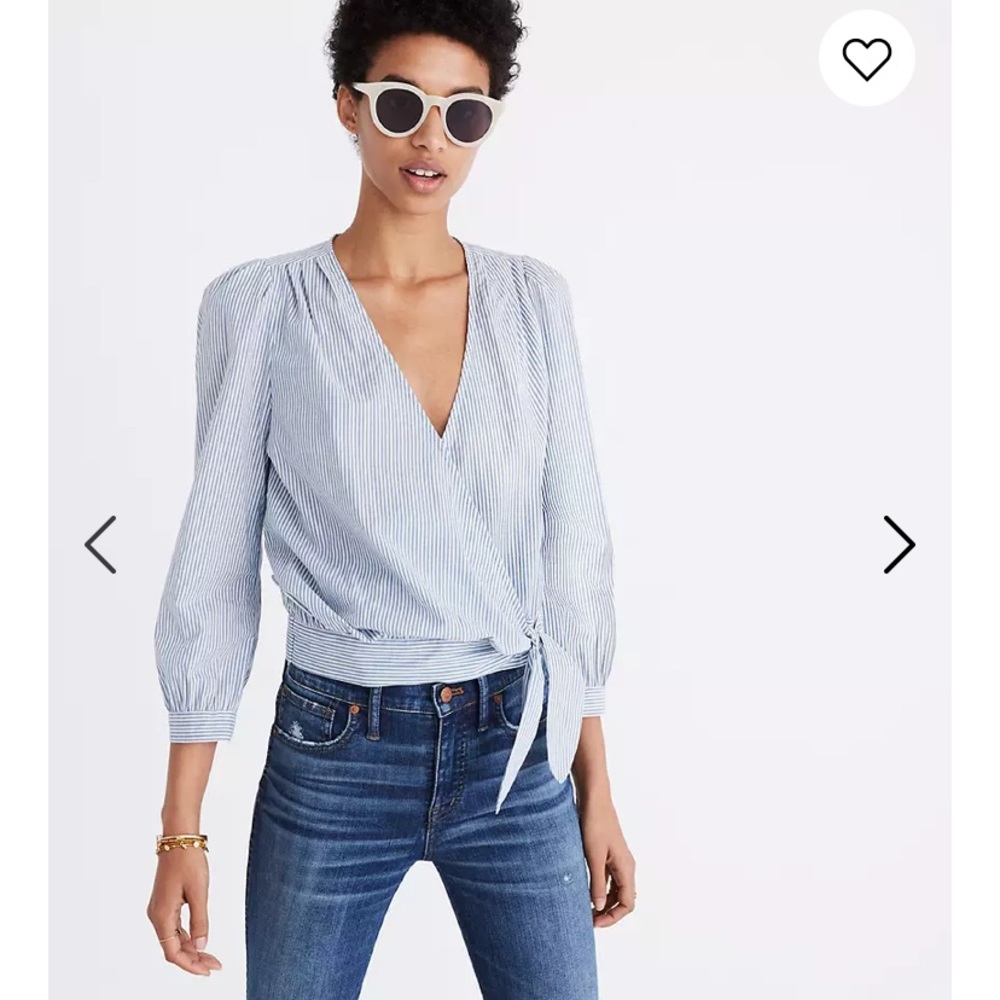 Madewell Striped Wrap Top